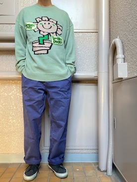 「BRAIN DEAD（ブレインデット）のアイテム」を使った、Uskさん（メンズ・175cm）の冬コーディネート