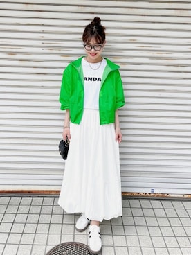 「バルーンスカート」｜ゆずさん（レディース・159cm）の夏コーディネート