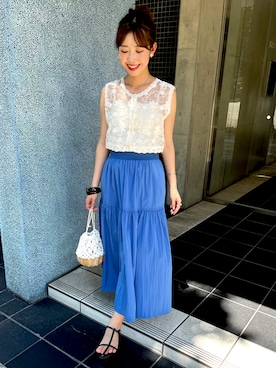 ★スカート★吊りヒモ付き　水色スカート　夏4枚セット　209 青いスカート」の人気ファッションコーディネート - WEAR