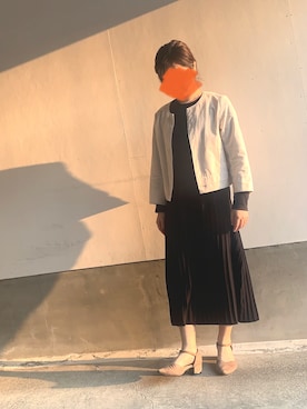 「NATURAL BEAUTY BASIC（ナチュラルビューティーベーシック）のアイテム（ノーカラージャケット）」を使った、rnaさん（レディース・153cm）の春コーディネート