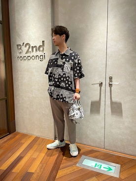 「B'2nd（ビーセカンド）のアイテム（バッグ）」を使った、_さん（メンズ・175cm）の夏コーディネート