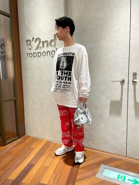 「B'2nd（ビーセカンド）のアイテム（バッグ）」を使った、_さん（メンズ・175cm）の夏コーディネート