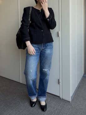 「LEVI'S VINTAGE CLOTHING（リーバイスビンテージクロージング）のアイテム（デニムパンツ、ブルー系）」を使った、BOWさん（レディース・169cm）の夏コーディネート