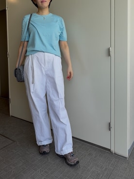 「Banana Republic（バナナリパブリック）のアイテム（アンサンブル、ブルー系）」を使った、BOWさん（レディース・169cm）の夏コーディネート