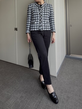 「CHANEL（シャネル）のアイテム（ローファー、ブラック系）」を使った、BOWさん（レディース・169cm）の夏コーディネート