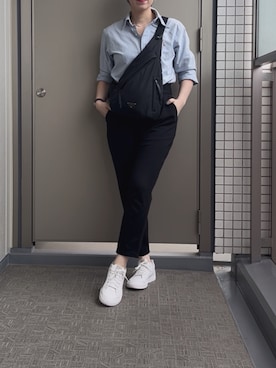 「アイテム（ボディバッグ/ウエストポーチ）」を使った、BOWさん（レディース・169cm）の夏コーディネート