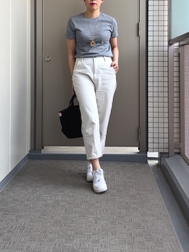 「PETIT BATEAU（プチバトー）のアイテム」を使った、BOWさん（レディース・169cm）の夏コーディネート
