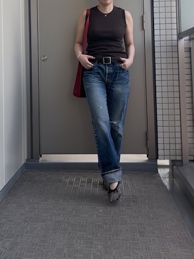 「アイテム（バレエシューズ）」を使った、BOWさん（レディース・169cm）の夏コーディネート