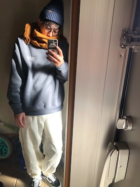 「LAKOLE（ラコレ）のアイテム（スウェット）」を使った、どぅーちんさん（メンズ・178cm）の冬コーディネート