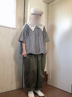 「studio CLIP（スタディオクリップ）のナチュラルアソート付け襟（付け襟）」を使った、tomnyanさん（レディース・156cm）の秋コーディネート