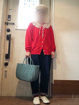 「studio CLIP（スタディオクリップ）のナチュラルアソート付け襟（付け襟）」を使った、tomnyanさん（レディース・156cm）の夏コーディネート