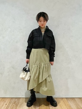 「JIL SANDER（ジルサンダー）のDRAWSTRING SM CROSSBODY（ショルダーバッグ）」を使った、naraさん（レディース・151cm）の春コーディネート