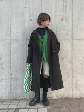 「KBF+（ケービーエフプラス）のアイテム（ジャケット/アウター）」を使った、naraさん（レディース・151cm）の冬コーディネート