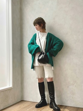 「JIL SANDER（ジルサンダー）のDRAWSTRING SM CROSSBODY（ショルダーバッグ）」を使った、naraさん（レディース・151cm）の秋コーディネート