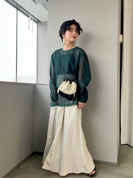 「JIL SANDER（ジルサンダー）のDRAWSTRING SM CROSSBODY（ショルダーバッグ）」を使った、naraさん（レディース・151cm）の春コーディネート
