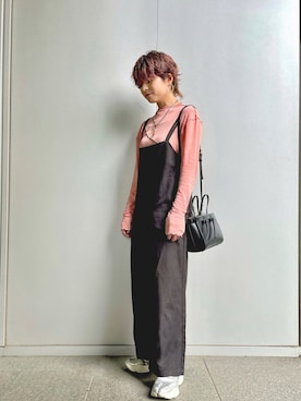 「apres jour mignon（アプレジュールミニョン）のアイテム（オールインワン・サロペット）」を使った、naraさん（レディース・151cm）の秋コーディネート