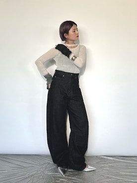 「Ezick（エジック）のアイテム（パンツ）」を使った、naraさん（レディース・151cm）の春コーディネート