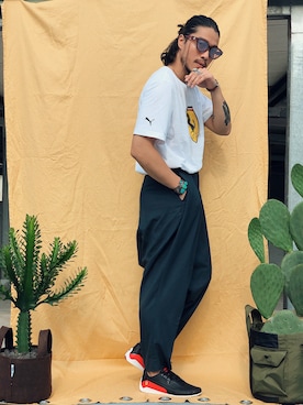 「圈入準」｜林育準🇹🇼さん（メンズ・180cm）の夏コーディネート