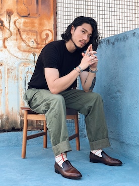 「圈入準」｜林育準🇹🇼さん（メンズ・180cm）の夏コーディネート