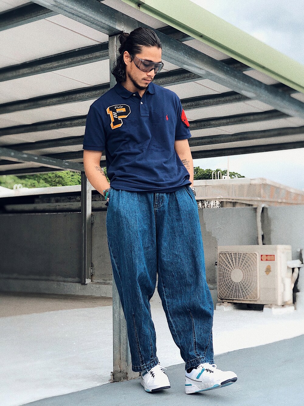 「summer、90's、Polo Ralph Lauren、CITYBOY、K-SWISS、Taiwan、Chainloop、圈入、圈入準」｜「POLO RALPH LAURENの【POLO RALPHLAUREN】ロゴ刺繍ポロシャツ（ポロシャツ、ブルー系）」を使った、林育準🇹🇼さん（メンズ・180cm）の夏コーディネートの1枚目の写真