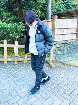 「northface」｜「アイテム（ダウンジャケット/コート）」を使った、teeさん（メンズ・174cm）の冬コーディネート