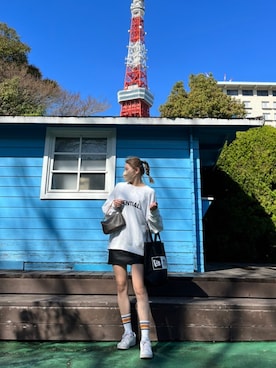 「FOG ESSENTIALS（エフオージーエッセンシャルズ）のアイテム（スウェット）」を使った、 miyuさん（レディース・160cm）の春コーディネート
