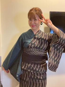 「アイテム（浴衣、グリーン系）」を使った、さくらんさん（レディース・154cm）の夏コーディネート