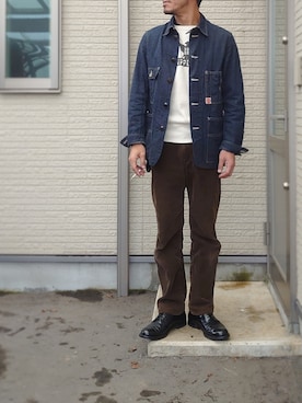 「RRL（ダブル アール エル）のアイテム（スウェット）」を使った、sawaさん（メンズ・172cm）の秋コーディネート
