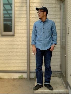 「RRL（ダブル アール エル）のアイテム（帽子）」を使った、sawaさん（メンズ・172cm）の夏コーディネート