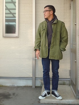 「泰八郎謹製（タイハチロウキンセイ）のアイテム」を使った、sawaさん（メンズ・172cm）の冬コーディネート