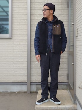 「春服デビュー宣言」｜「アイテム（スリッポン）」を使った、sawaさん（メンズ・172cm）の春コーディネート