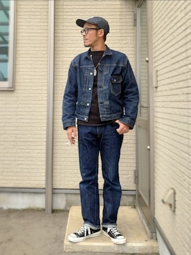 「orSlow（オアスロウ）のアイテム（ジャケット/アウター）」を使った、sawaさん（メンズ・172cm）の秋コーディネート