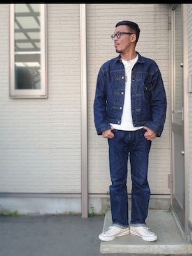 「orSlow（オアスロウ）のアイテム（ジャケット/アウター）」を使った、sawaさん（メンズ・172cm）の春コーディネート