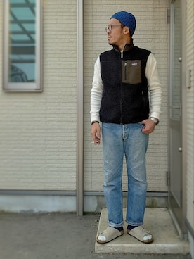 「RRL（ダブル アール エル）のアイテム（スウェット）」を使った、sawaさん（メンズ・172cm）の春コーディネート