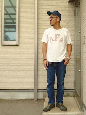 「BLUE BLUE（ブルーブルー）のアイテム（パンツ）」を使った、sawaさん（メンズ・172cm）の秋コーディネート