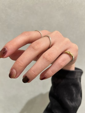 「TEN.（テン）のSILVER925 ラインウェーブリング SV リング ギフト 2連リング（リング、シルバー系）」を使った、R i oさん（レディース・160cm）の秋コーディネート