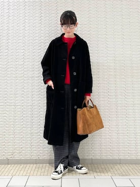 「アイテム（ステンカラーコート）」を使った、R i oさん（レディース・160cm）の秋コーディネート