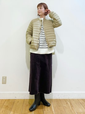 「Traditional Weatherwear」｜「アイテム（ダウンジャケット/コート）」を使った、R i oさん（レディース・160cm）の冬コーディネート