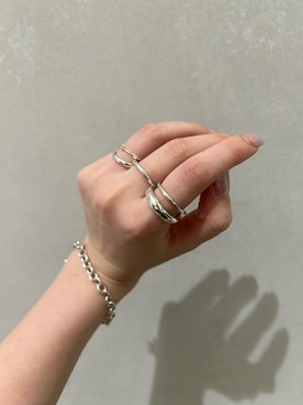「TEN.（テン）のSILVER925 クロスリング SV リング ギフト ペアリング（リング、シルバー系）」を使った、R i oさん（レディース・160cm）の夏コーディネート
