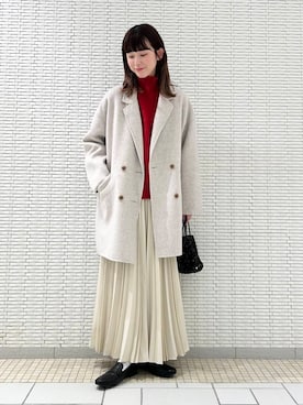 「URBAN RESEARCH DOORS（アーバンリサーチドアーズ）のウールリバーテーラードコート（その他アウター）」を使った、R i oさん（レディース・160cm）の冬コーディネート