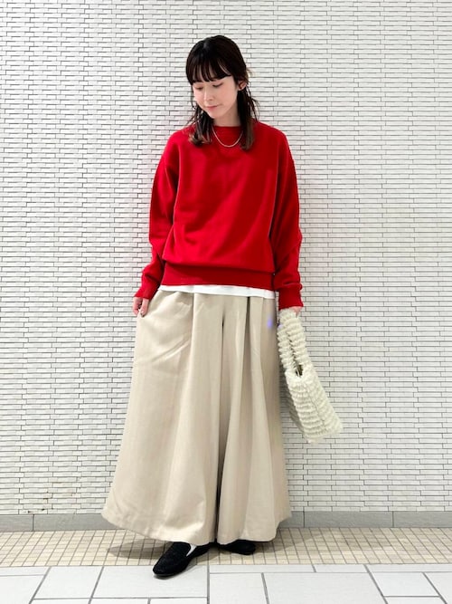 セール】メランジヘリンボーンギャザーワイドパンツ（その他パンツ