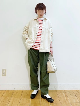 「春カラー」｜「アイテム（カバーオール）」を使った、R i oさん（レディース・160cm）の冬コーディネート