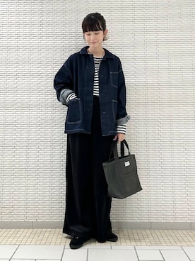 「アイテム（カバーオール）」を使った、R i oさん（レディース・160cm）の夏コーディネート