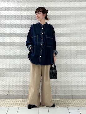 「アイテム（サンダル）」を使った、R i oさん（レディース・160cm）の秋コーディネート