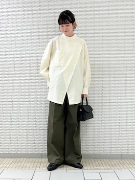 「アイテム（チノパンツ）」を使った、R i oさん（レディース・160cm）の秋コーディネート