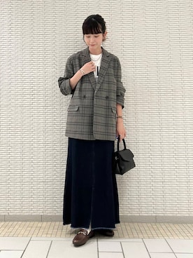 「RODE SKO（ロデスコ）の『35～40サイズ展開』『MADE IN JAPAN』やわビットローファー（ローファー）」を使った、R i oさん（レディース・160cm）の夏コーディネート