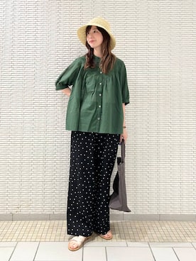 「URBAN RESEARCH DOORS（アーバンリサーチドアーズ）のアイテム（シャツ/ブラウス）」を使った、R i oさん（レディース・160cm）の夏コーディネート