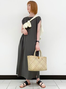 「URBAN RESEARCH DOORS（アーバンリサーチドアーズ）のコットンローンシャツ（シャツ/ブラウス）」を使った、R i oさん（レディース・160cm）の夏コーディネート