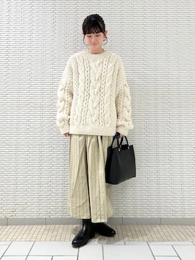 「アイテム（シャツワンピース）」を使った、R i oさん（レディース・160cm）の秋コーディネート