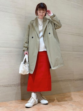 「URBAN RESEARCH DOORS WOMENS」｜「アイテム（チェスターコート）」を使った、R i oさん（レディース・160cm）の冬コーディネート